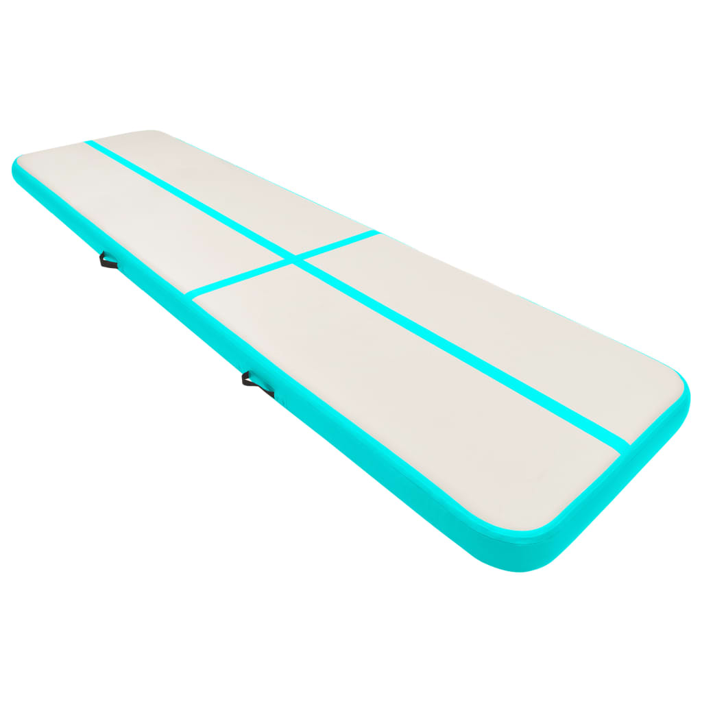 Tappetino Ginnastica Gonfiabile e Pompa 700x100x20cm PVC Verde