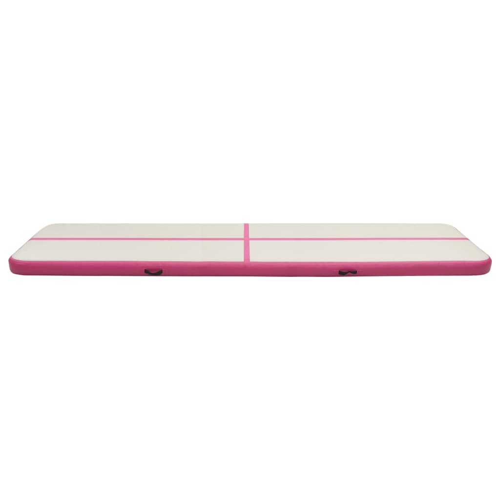 Tappetino Ginnastica Gonfiabile con Pompa 800x100x20cm PVC Rosa
