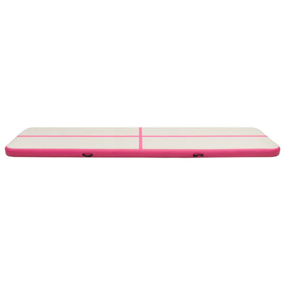 Tappetino Ginnastica Gonfiabile con Pompa 800x100x20cm PVC Rosa