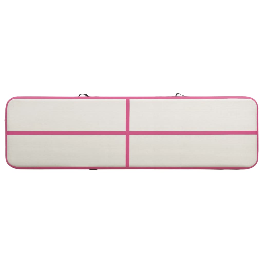 Tappetino Ginnastica Gonfiabile con Pompa 800x100x20cm PVC Rosa