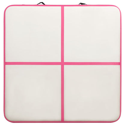 Tappetino Ginnastica Gonfiabile con Pompa 200x200x15cm PVC Rosa