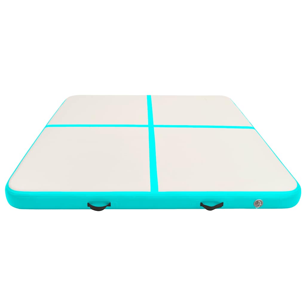 Tappetino Ginnastica Gonfiabile e Pompa 200x200x15cm PVC Verde