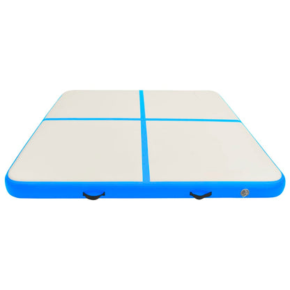 Tappetino Ginnastica Gonfiabile con Pompa 200x200x20 cm PVC Blu