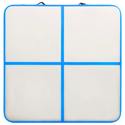 Tappetino Ginnastica Gonfiabile con Pompa 200x200x20 cm PVC Blu