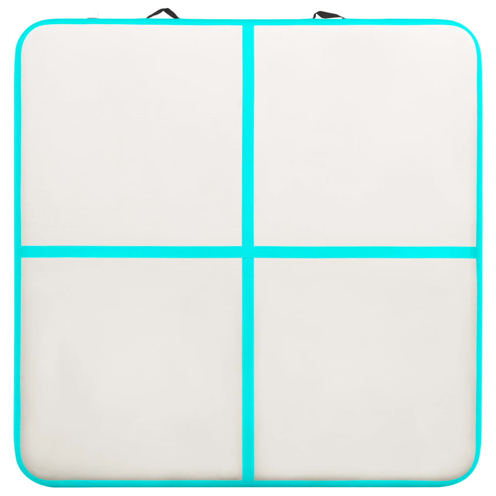 Tappetino Ginnastica Gonfiabile e Pompa 200x200x20cm PVC Verde