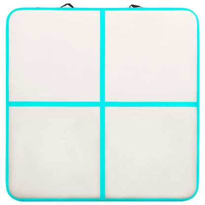 Tappetino Ginnastica Gonfiabile e Pompa 200x200x20cm PVC Verde