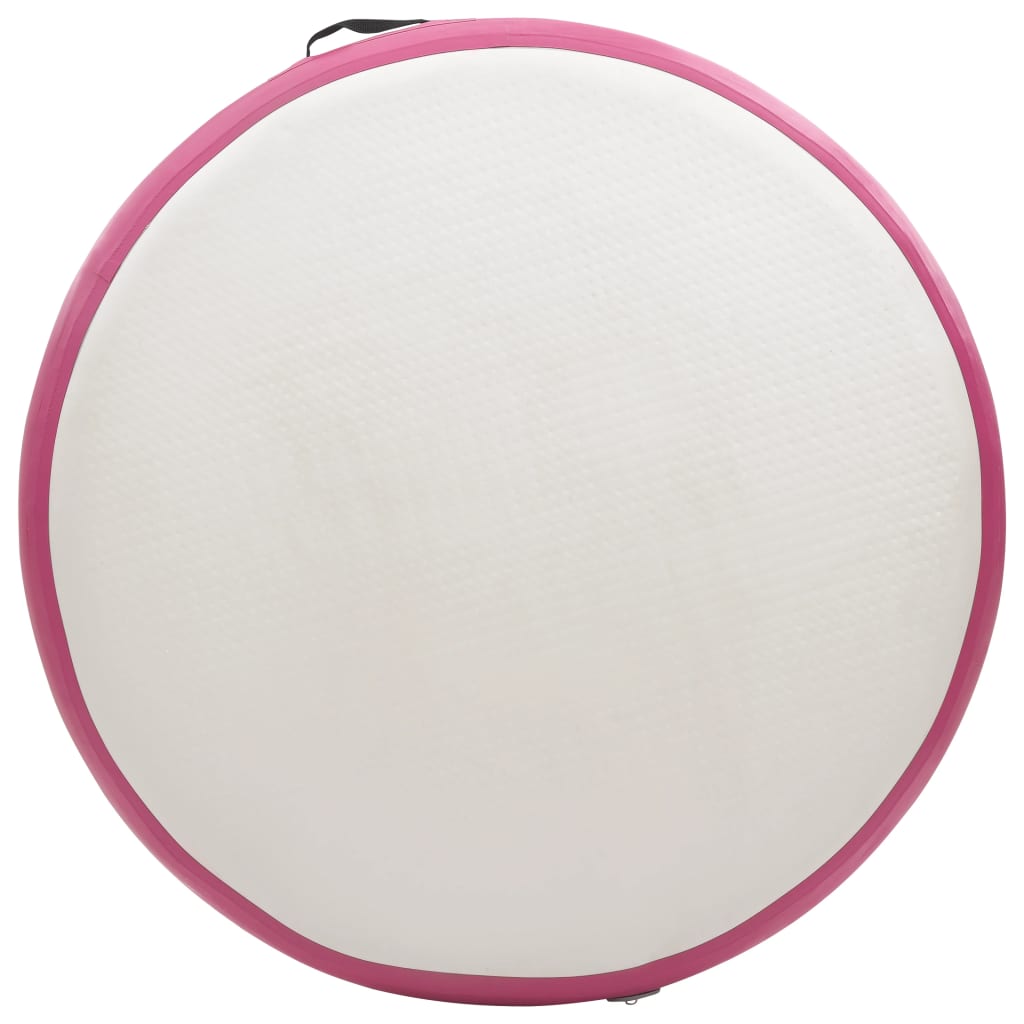 Tappetino Ginnastica Gonfiabile con Pompa 100x100x10cm PVC Rosa