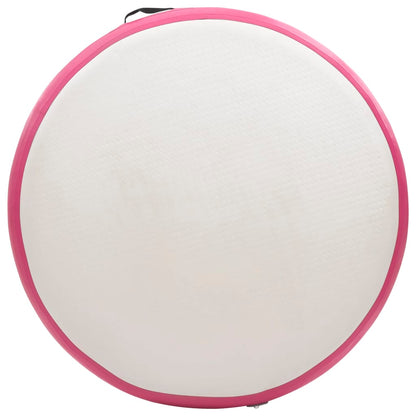 Tappetino Ginnastica Gonfiabile con Pompa 100x100x10cm PVC Rosa