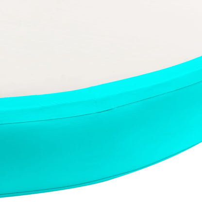Tappetino Ginnastica Gonfiabile e Pompa 100x100x15cm PVC Verde