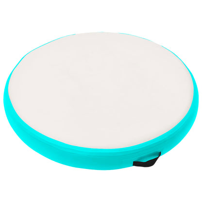 Tappetino Ginnastica Gonfiabile e Pompa 100x100x20 cm PVC Verde