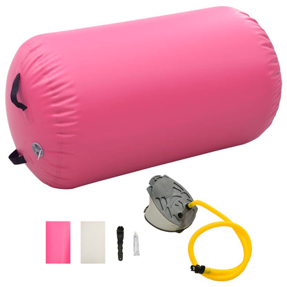 Rullo da Ginnastica Gonfiabile con Pompa 100x60 cm in PVC Rosa