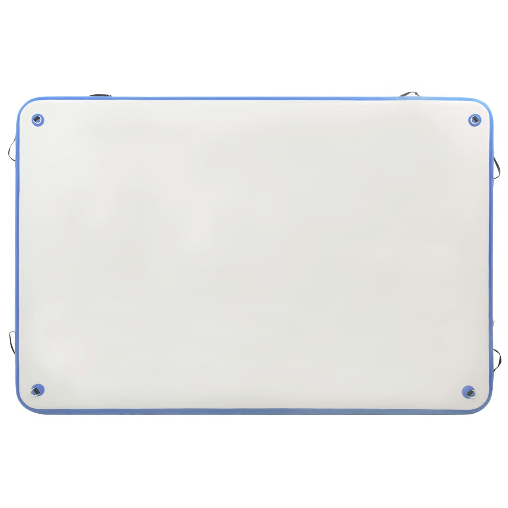 Tappeto Galleggiante Gonfiabile Blu e Bianco 200x150x15 cm