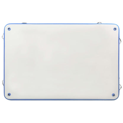 Tappeto Galleggiante Gonfiabile Blu e Bianco 200x150x15 cm