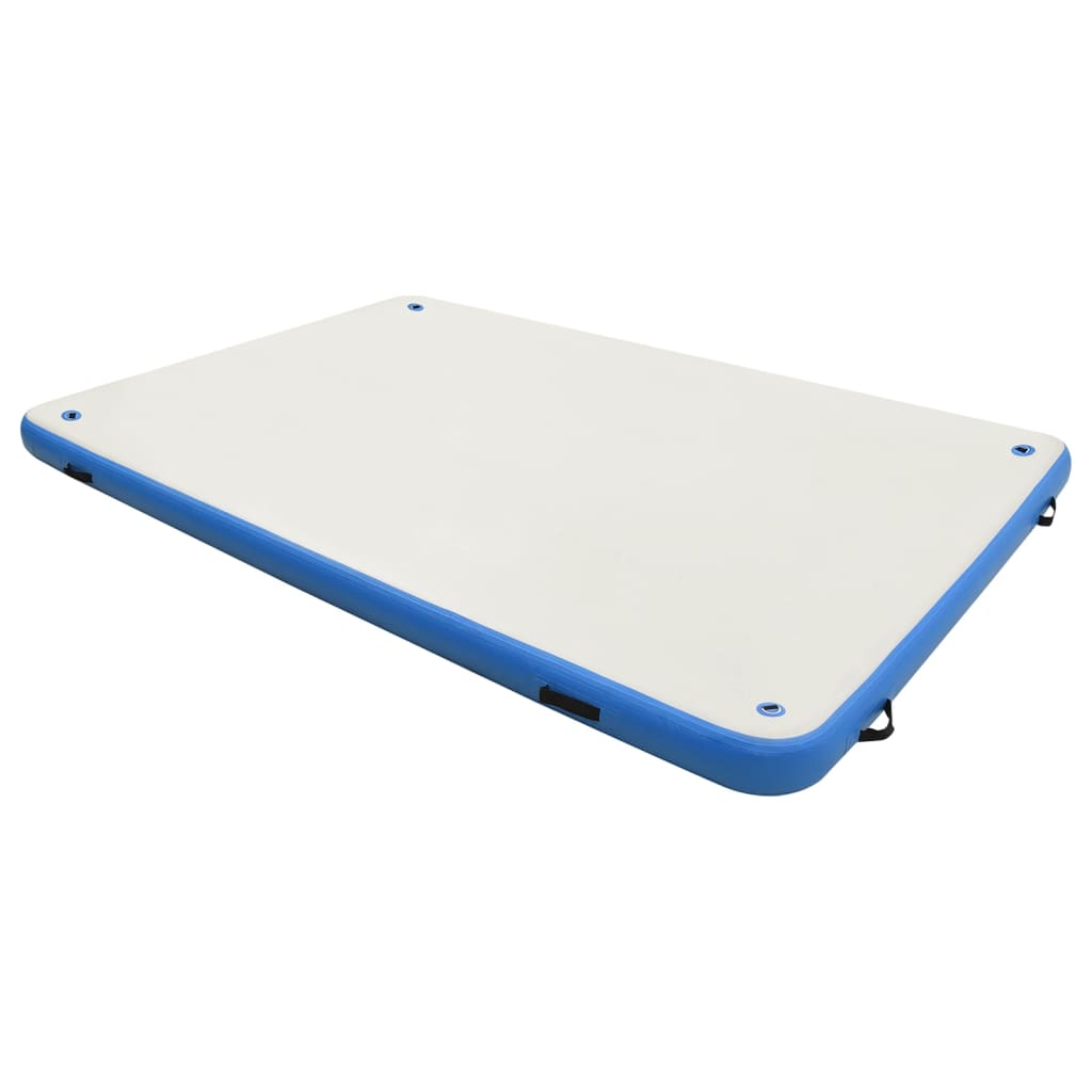 Tappeto Galleggiante Gonfiabile Blu e Bianco 300x150x15 cm