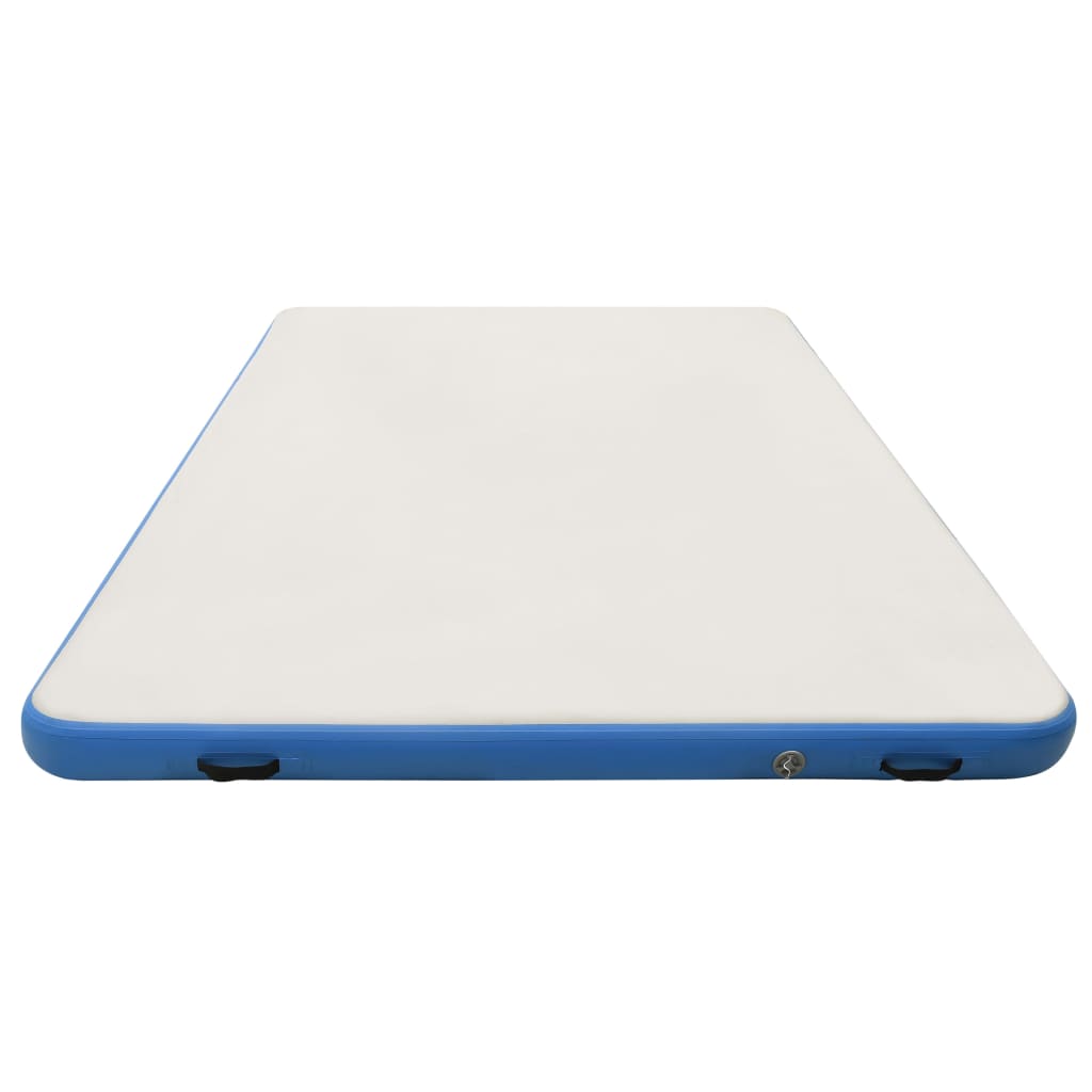 Tappeto Galleggiante Gonfiabile Blu e Bianco 300x150x15 cm