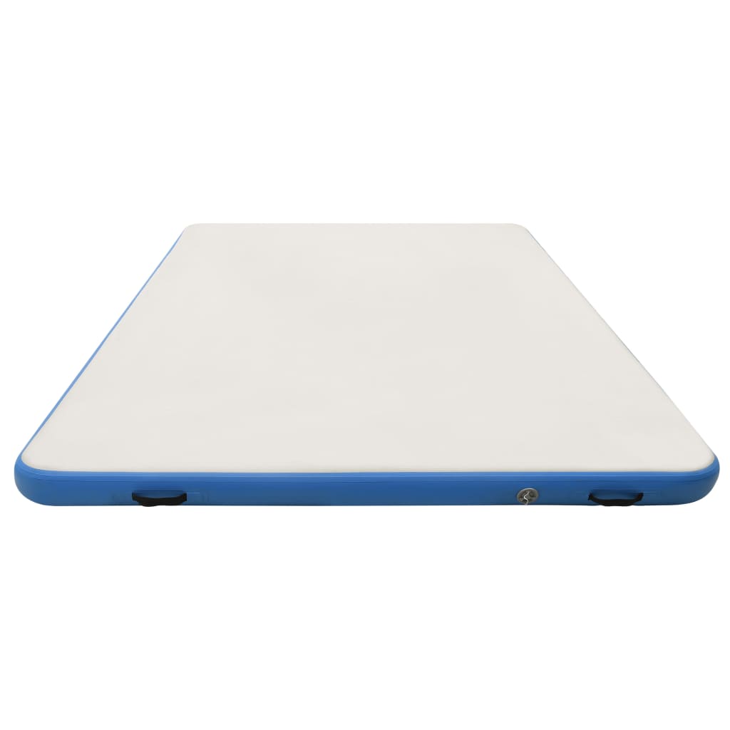 Tappeto Galleggiante Gonfiabile Blu e Bianco 300x300x15 cm