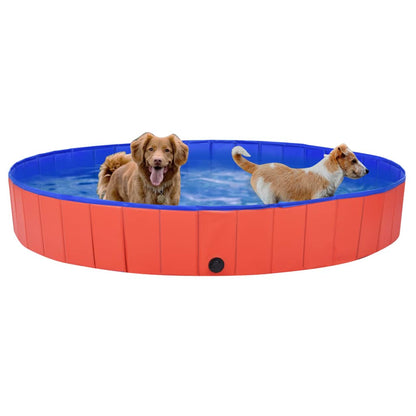 Piscina per Cani Pieghevole Rossa 200x30 cm in PVC