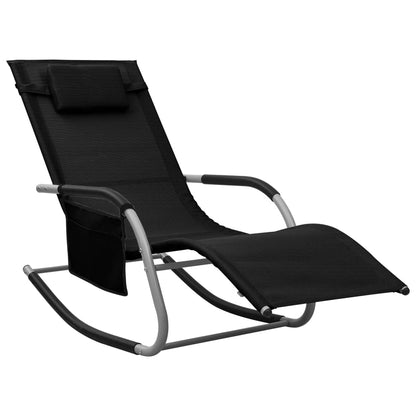 Lettini Prendisole 2 pz in Textilene Nero e Grigio