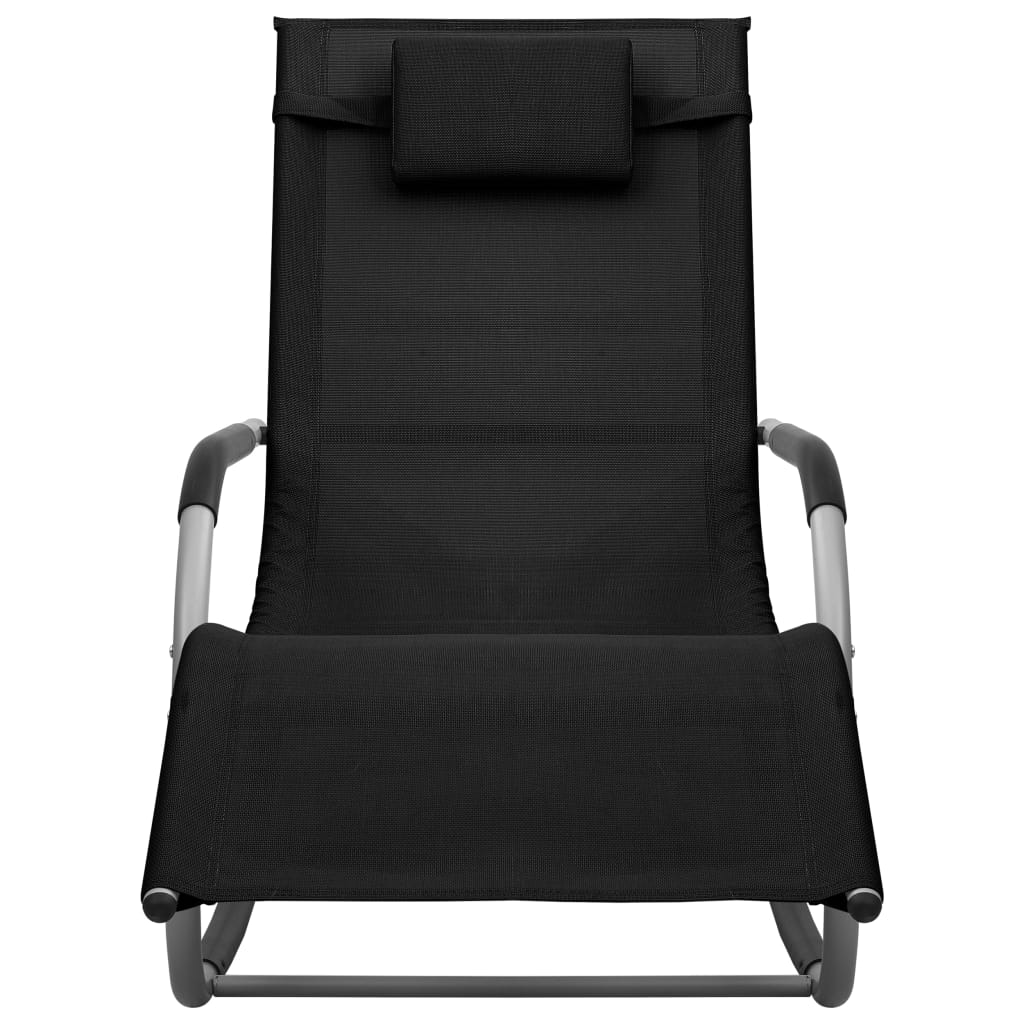 Lettini Prendisole 2 pz in Textilene Nero e Grigio