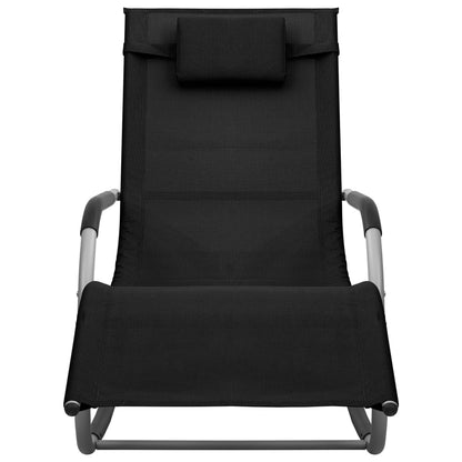 Lettini Prendisole 2 pz in Textilene Nero e Grigio