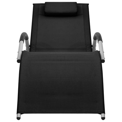 Lettini Prendisole in Textilene 2 pz Nero e Grigio