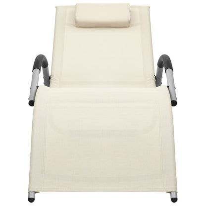 Lettini Prendisole in Textilene 2 pz Crema e Grigio