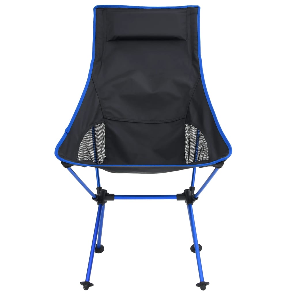 Sedia da Campeggio Pieghevole PVC e Acciaio Nero