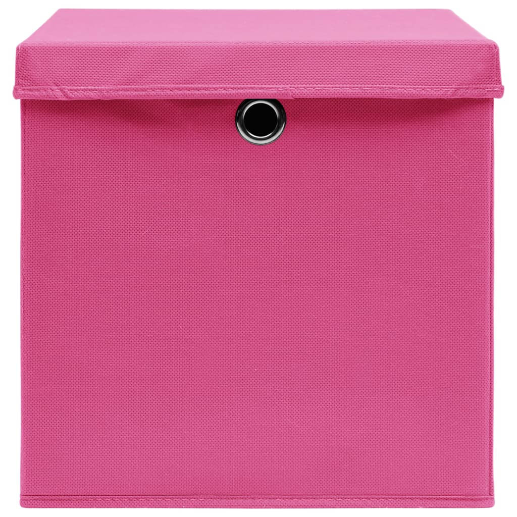 Contenitori con Coperchi 10 pz 28x28x28 cm Rosa