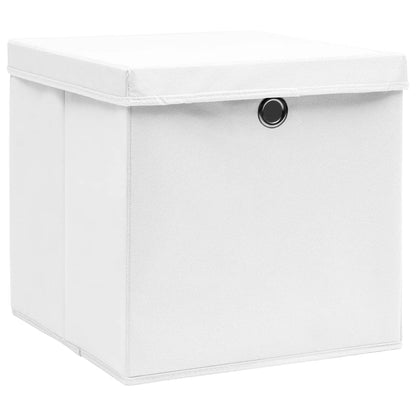 Contenitori con Coperchi 4 pz 28x28x28 cm Bianco