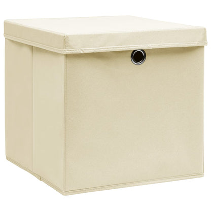 Contenitori con Coperchi 10 pz 28x28x28 cm Crema