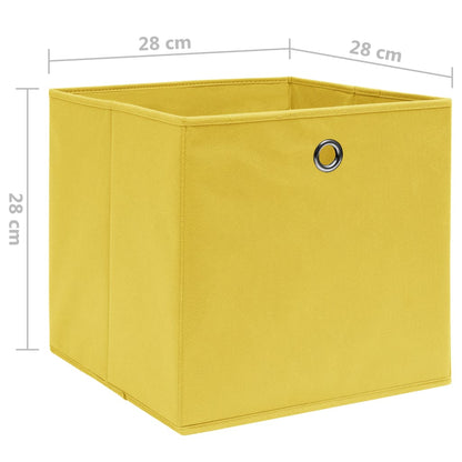 325225 Storage Boxes 10 pcs Non-woven Fabric 28x28x28 cm Yellow