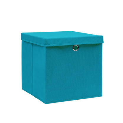 Contenitori con Coperchi 4 pz 28x28x28 cm Azzurro