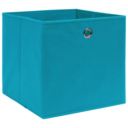 Contenitori 10 pz in Tessuto non Tessuto 28x28x28 cm Azzurro