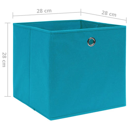 Contenitori 10 pz in Tessuto non Tessuto 28x28x28 cm Azzurro