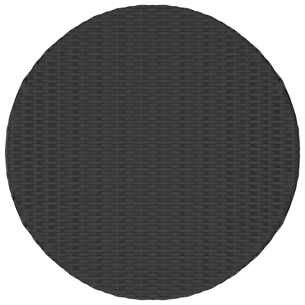 Tavolo da Giardino Nero 70x70x73 cm in Polyrattan