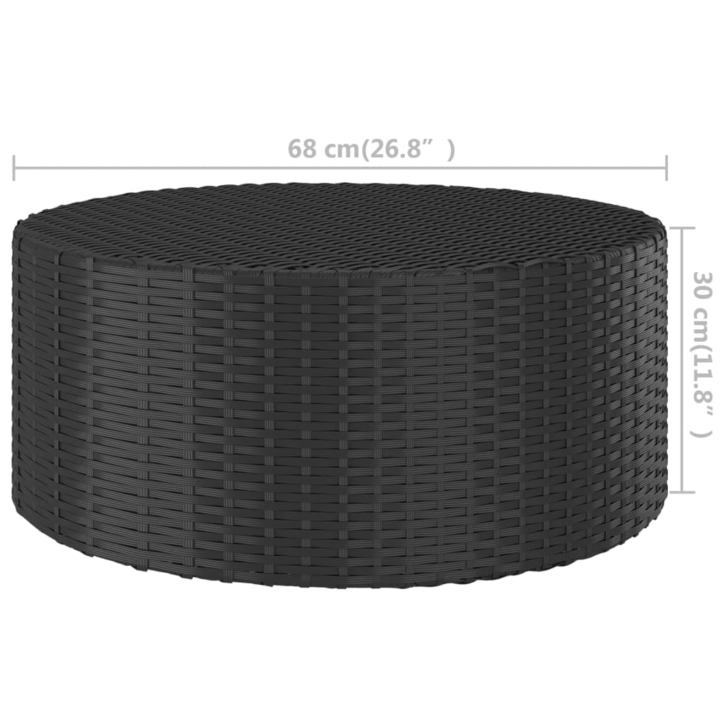 Tavolino da TÃƒÂ¨ Nero 68x68x30 cm in Polyrattan