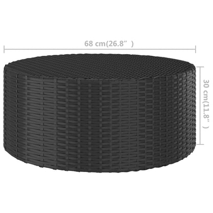 Tavolino da TÃƒÂ¨ Nero 68x68x30 cm in Polyrattan