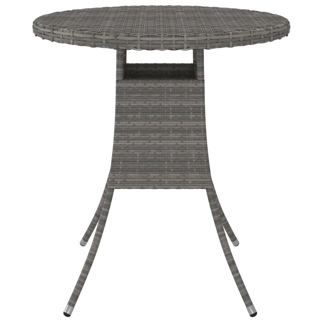 Tavolo da Giardino Grigio 70x70x73 cm in Polyrattan