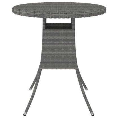 Tavolo da Giardino Grigio 70x70x73 cm in Polyrattan
