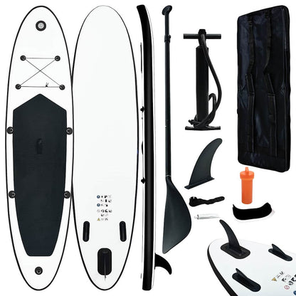 Set Tavola da SUP Gonfiabile Nero e Bianco
