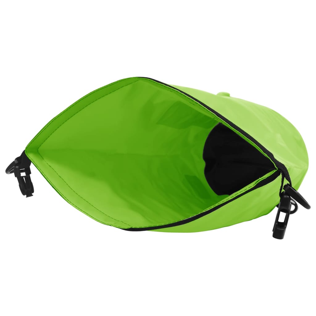 Borsa Impermeabile con Cerniera Verde 15 L in PVC