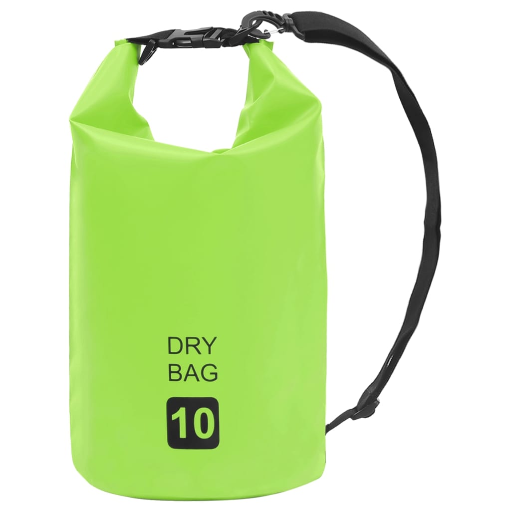 Borsa Impermeabile Verde 10 L in PVC