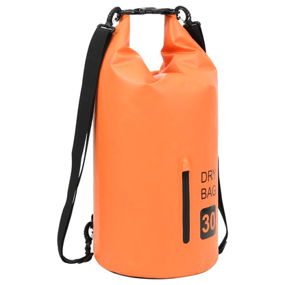 Borsa Impermeabile con Cerniera Arancione 30 L in PVC