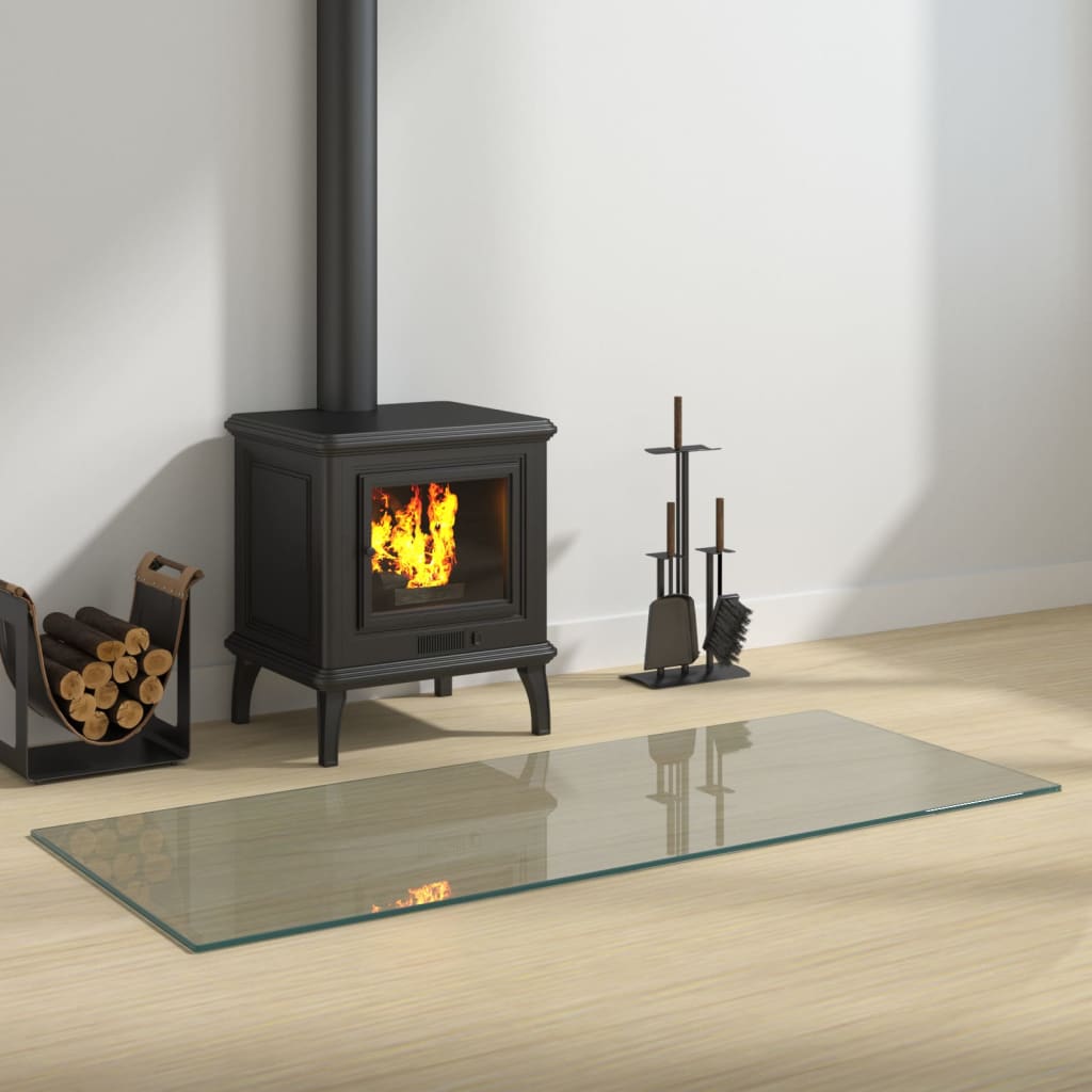 Lastra in Vetro per Caminetto Rettangolare 120x50 cm