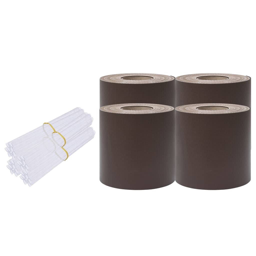 Recinzione Frangivento 4 pz in PVC 35x0,19m Marrone