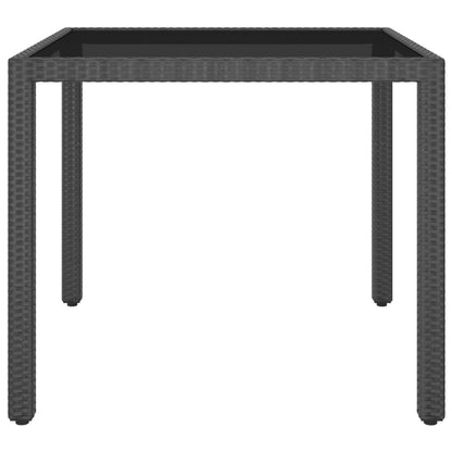 Tavolo da Giardino Nero 90x90x75 cm in Polyrattan