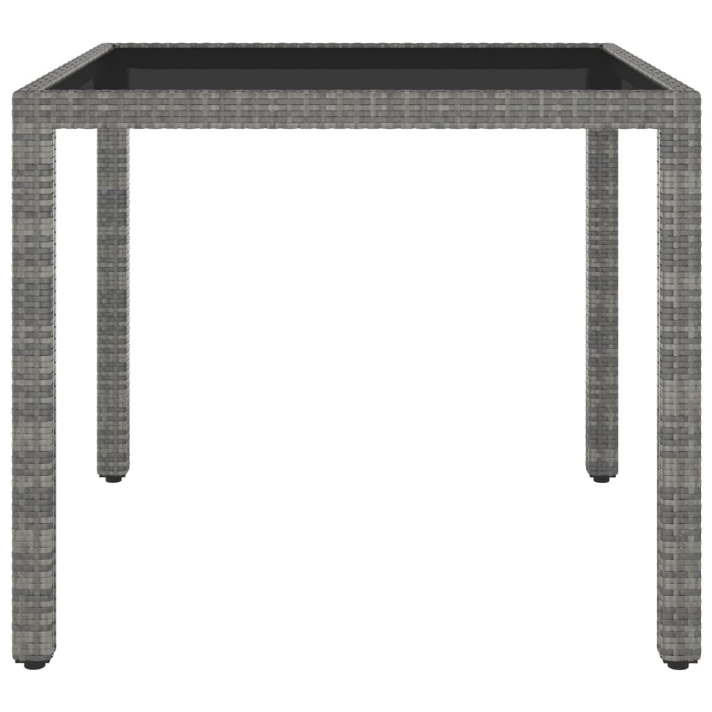 Tavolo da Giardino Grigio 90x90x75 cm in Polyrattan