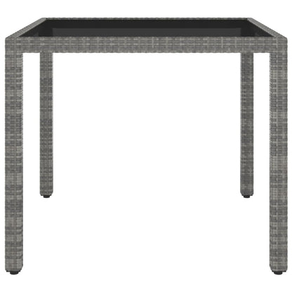 Tavolo da Giardino Grigio 90x90x75 cm in Polyrattan