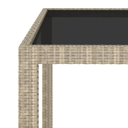 Tavolo da Giardino Beige 90x90x75 cm in Polyrattan