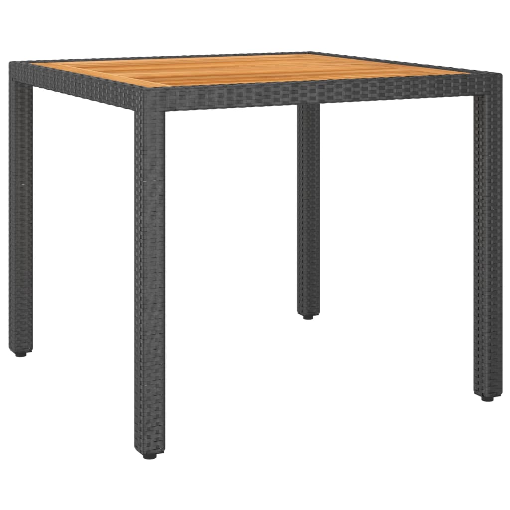 Tavolo da Giardino Nero 90x90x75 cm in Polyrattan